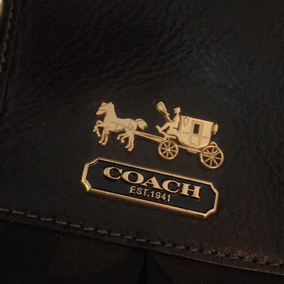 Black and Gold Coach Handbag - Picture 2 of 4